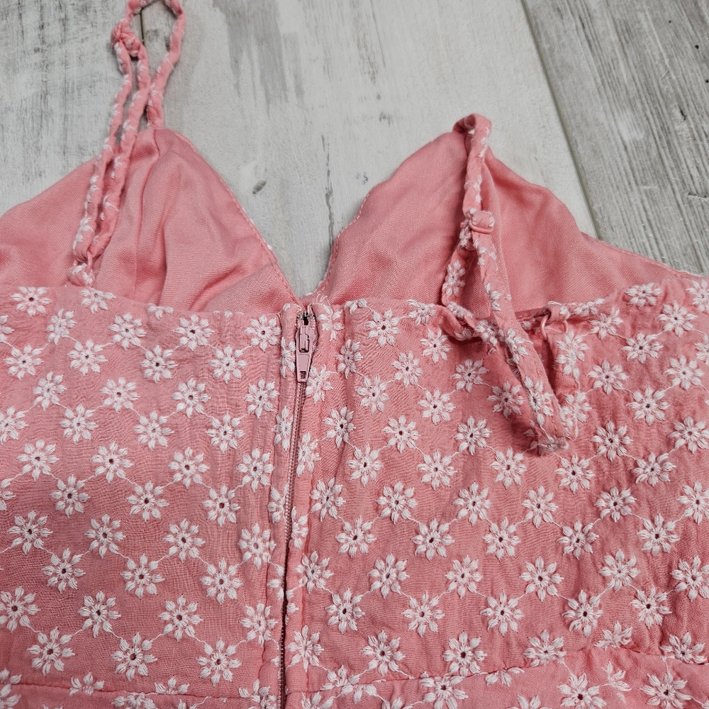 Jun & Ivy Girls Dress Small Pink Cottagecore Floral Embroidered - Picture 8 of 12